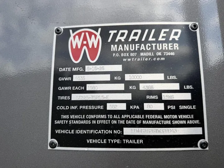 New 2026 W-W Trailers 16 ft, photo 2 of 6