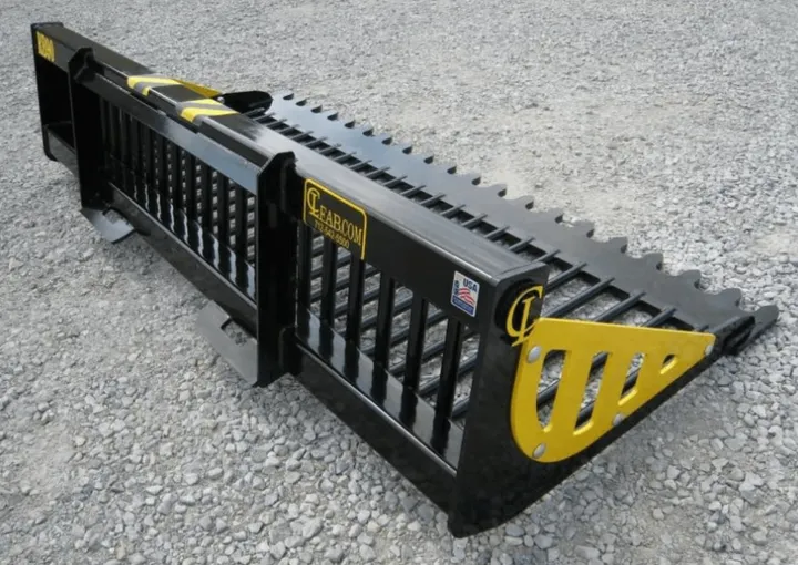 EZ Rock Bucket, angled side view on gravel