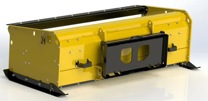 EZ Snow Pusher, front view with rubber cutting edge