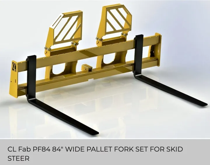 CL Fabrication PF84 84-inch wide pallet fork set for skid steers