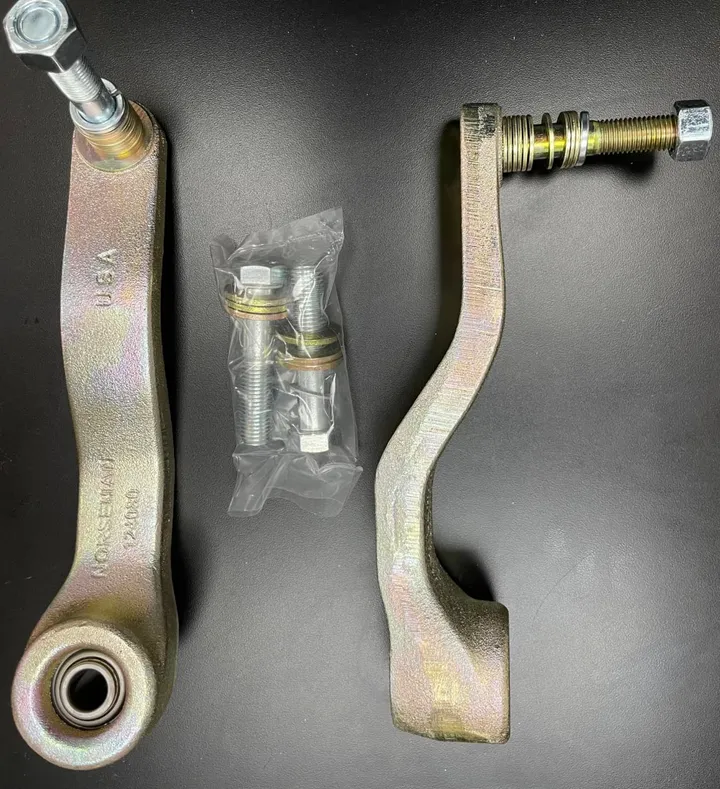 Norseman gauge wheel arms for John Deere planters with hardware bag