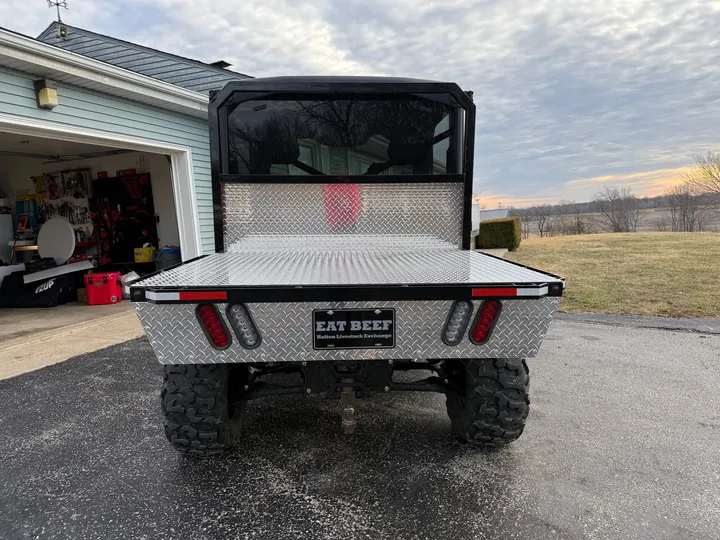 Side by side flat bed installed, rear view